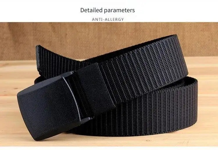 Tactical Belt for Man Golf Outdoor Casual Canvas Belt Black Training Trouser Belt Wide Automatic Buckle Nylon Belt Hunting Sport