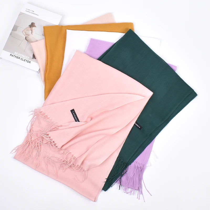 New autumn and winter solid color scarf for both men and women, 100g single color headscarf shawl