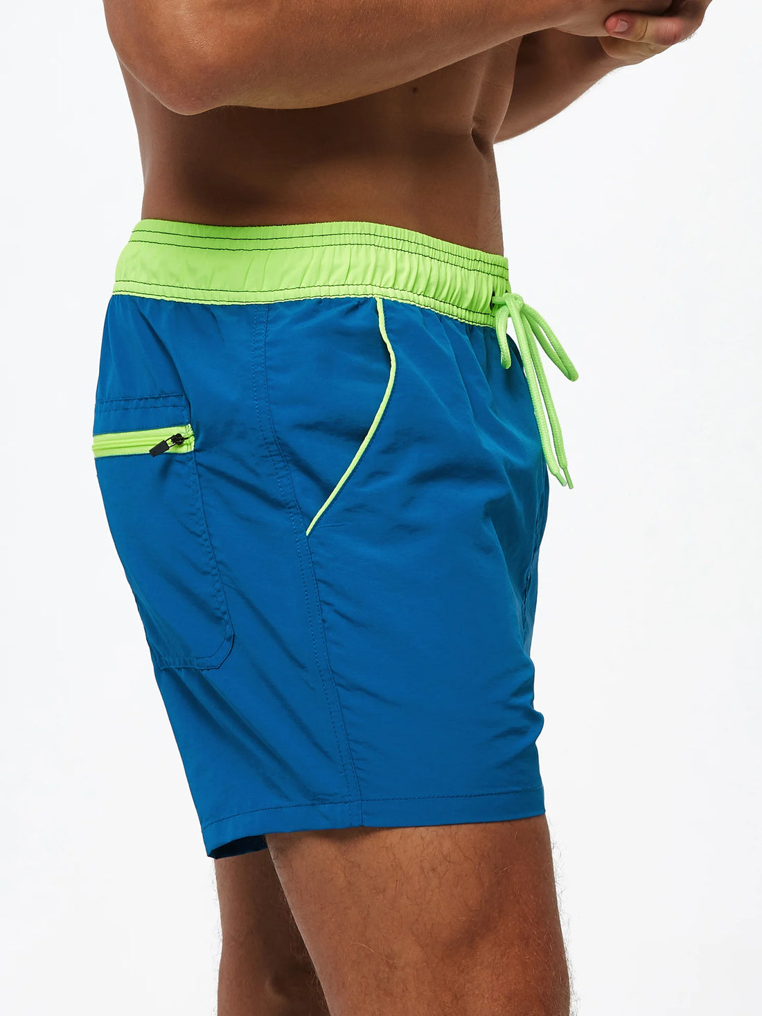 Men Summer Swim Shorts Swimwear Trunks Swimsuits Quickly Dry Surf Beach Board Elastic Waist Swim Pants Surffing Shorts with Mesh