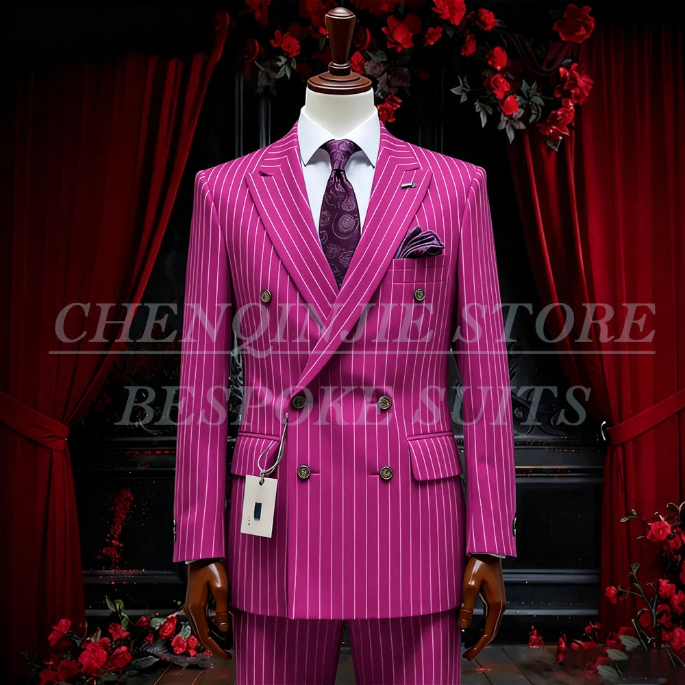 SILIWEYA Double Breasted Business Men&