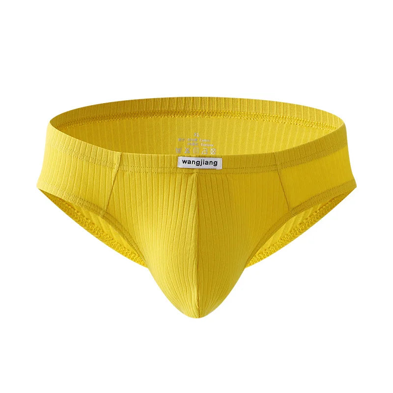 Cotton Briefs Men Sexy Bulge Pouch Underwear Sweat Absorption Underpants Breathable Panties Striped Knickers Male Soft Lingerie