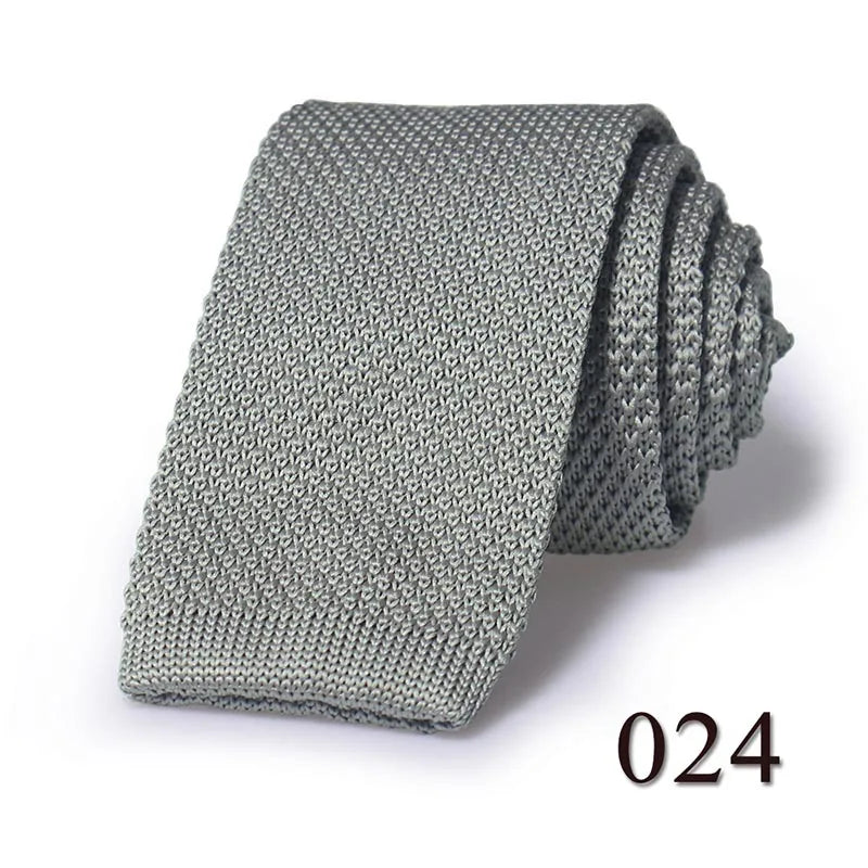 Knitted Ties For Men Slim Fashion Neckties Plain Black Red Knit Tie Men Women Wedding Daily Casual Neck Knitted Cravatas HUISHI