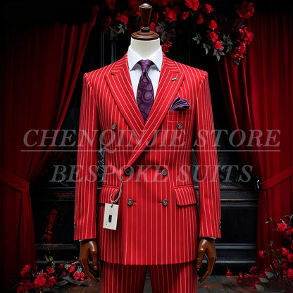 SILIWEYA Double Breasted Business Men&