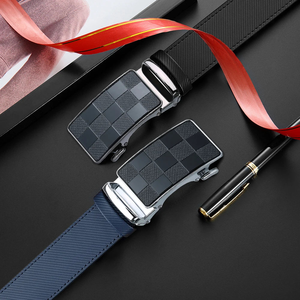 Mens Belts Metal Automatic Buckle Famous Brand Belt Men Quality Genuine Luxury Leather Belt for Men Famous 115 125 150 135cm