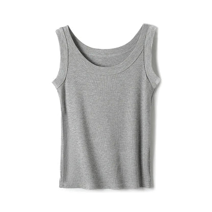 Women Tank Tops 2025 High Strecth Knitted Bottoming Shirt Soft Korean Fashion Undershirt Inner Wear Casual Ladies Tank Tops