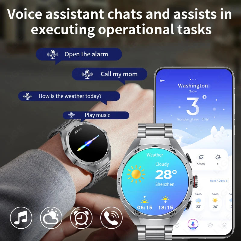 2025 New NFC Smart Watch with Earphones Bluetooth Earplugs Call Health Monitor Sports Music Headset Smartwatch for IOS Android