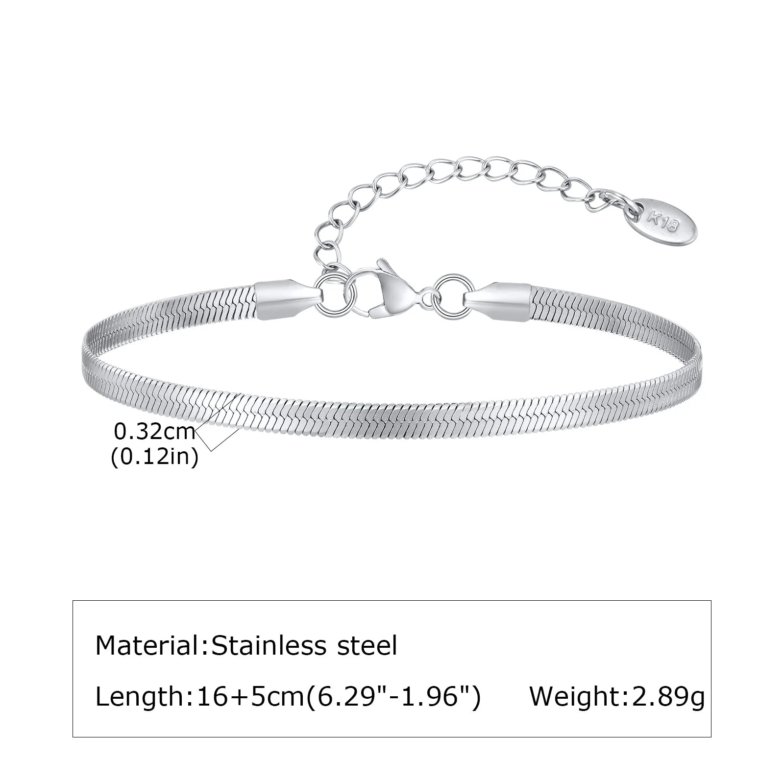 7pcs/set Simple Chain Bracelet for Men Women,Stainless Steel Silver Color Metal Chain Wristband,Basic Layered Jewelry Gift