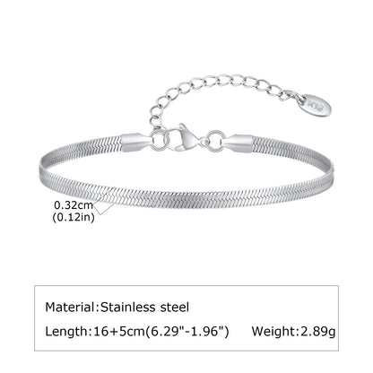 7pcs/set Simple Chain Bracelet for Men Women,Stainless Steel Silver Color Metal Chain Wristband,Basic Layered Jewelry Gift