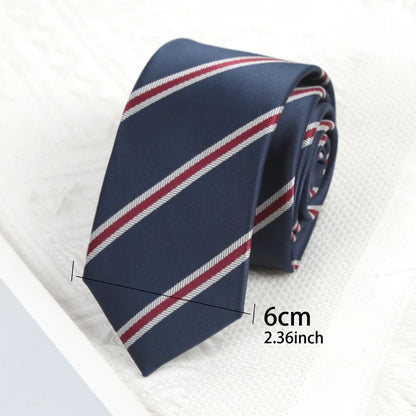 Men Ties Classic Business Necktie Black Stripes Navy Blue Groom Tie for Man Gifts Neck Tie for Wedding Party Clothes Accessories