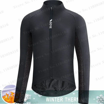 Winter Jacket Thermal Fleece Bicycle Clothes Men&