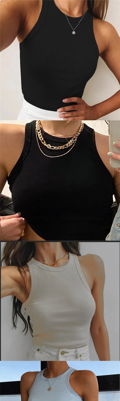 2025 Pure Color Svel Vest Tirt for Women European Sle Bal Cotton Women&