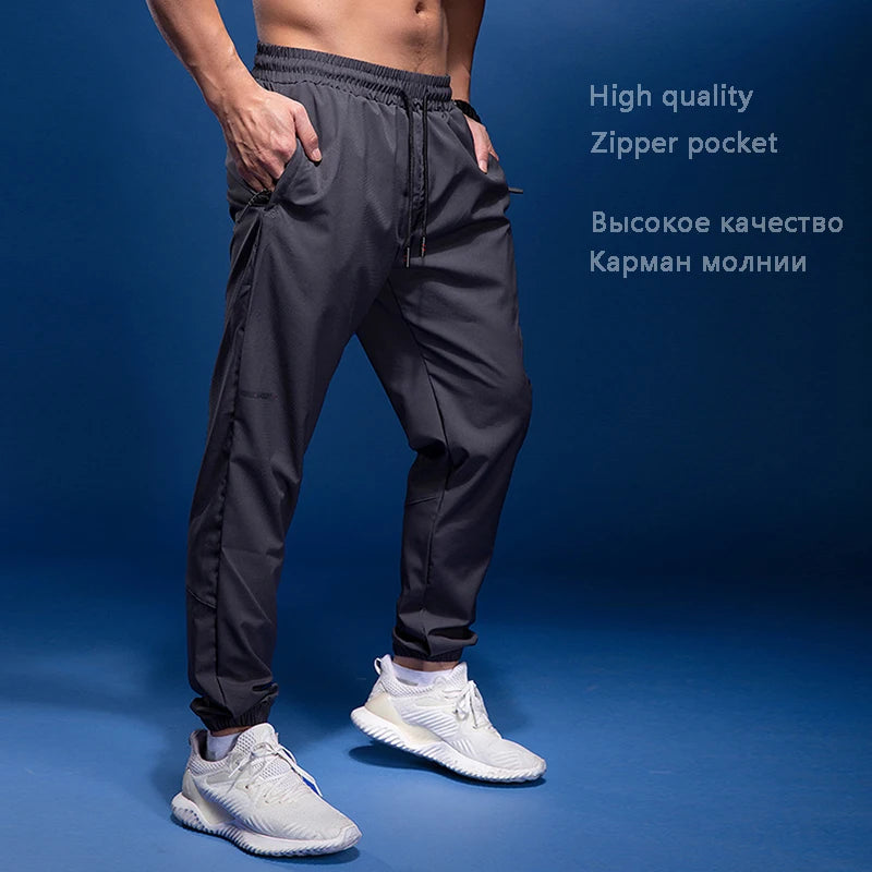 New Sport Pants Men Running Pants With Zipper Pockets Gym Training Sports Trousers Quick Dry Joggings Fitness Sweatpants