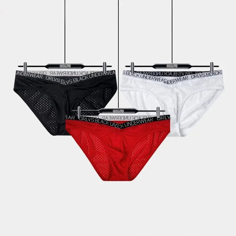 New sports fitness briefs, panties, mesh breathable triangle shorts