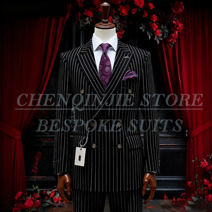 SILIWEYA Double Breasted Business Men&