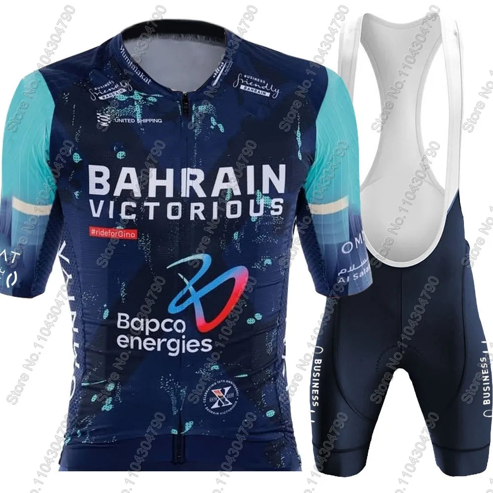 2026 Bahrain Victorious Team Cycling Jersey Set Summer Men Clothing Road Bike Shirts Suit Bicycle Bib Shorts MTB Ropa Maillot