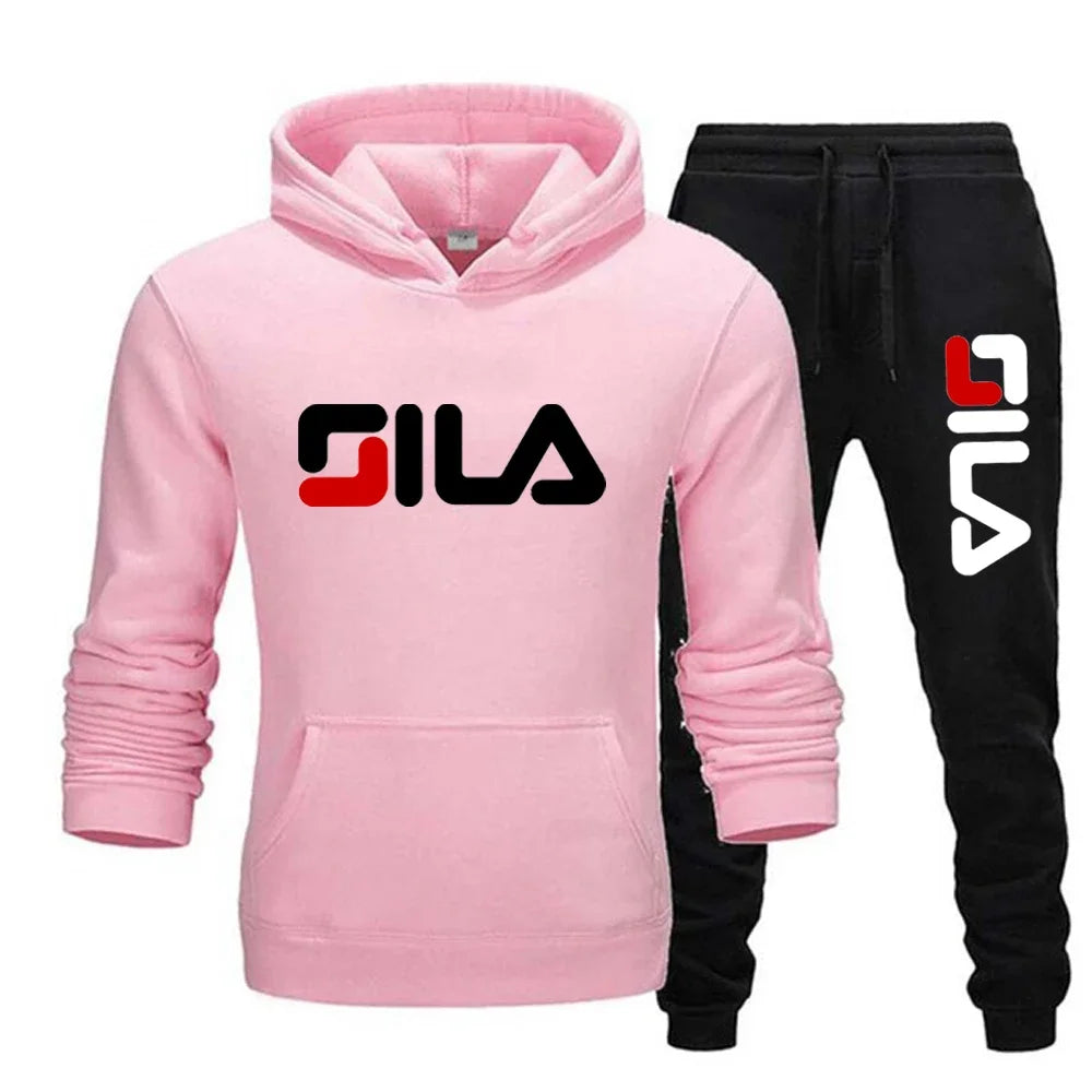 Two-piece sweatshirt, hoodie and casual long pants for men and women in autumn and winter 2025, loose sportswear and fitness set