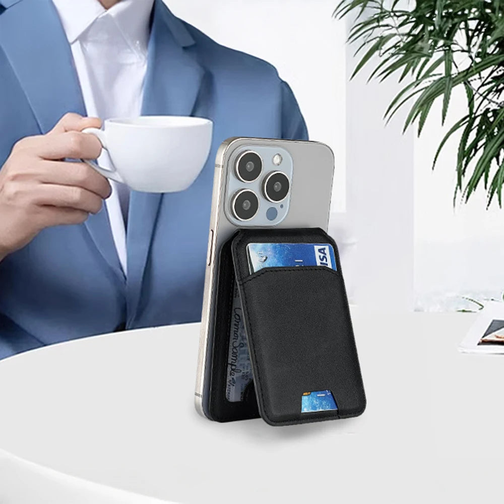 Luxury For Magsafe Magnetic Leather Wallet Holder Case For iPhone 16 15 14 13 12 Pro Max Card Holder Phone Bag Cover Accessories