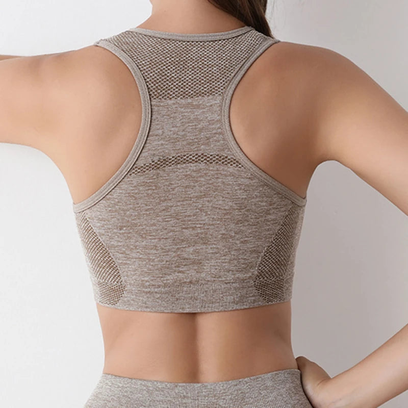 Sports Women Bras Yoga Top Vest High Shockproof Quick-drying Yoga Gym Running Fitness Underwear Ladies Seamless Sportswear