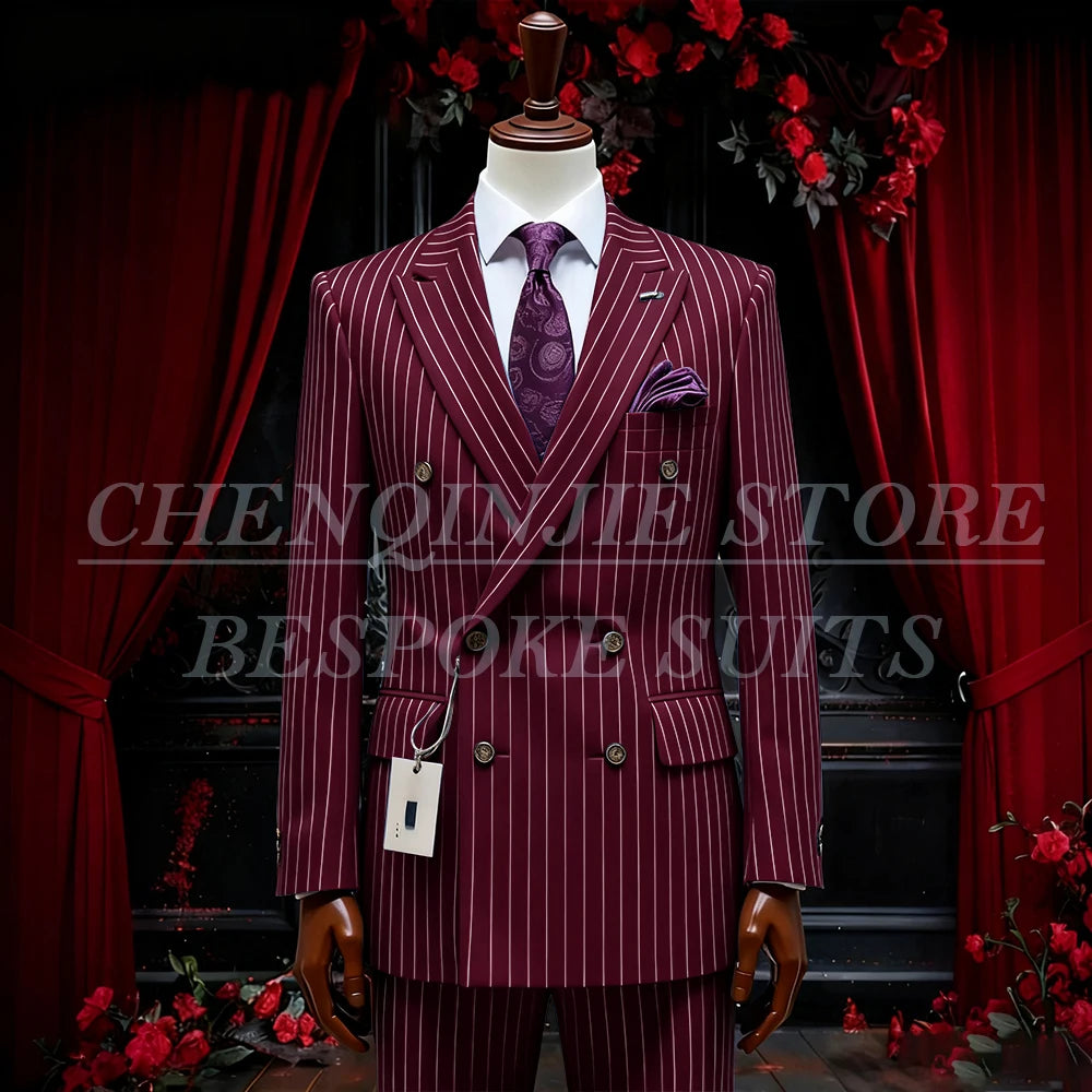 SILIWEYA Double Breasted Business Men&