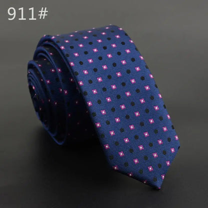 5cm Width Mens Ties New Fashion Plaid Neckties Corbatas Gravata Jacquard Woven Slim Tie Business Wedding Stripe Neck Tie For Men