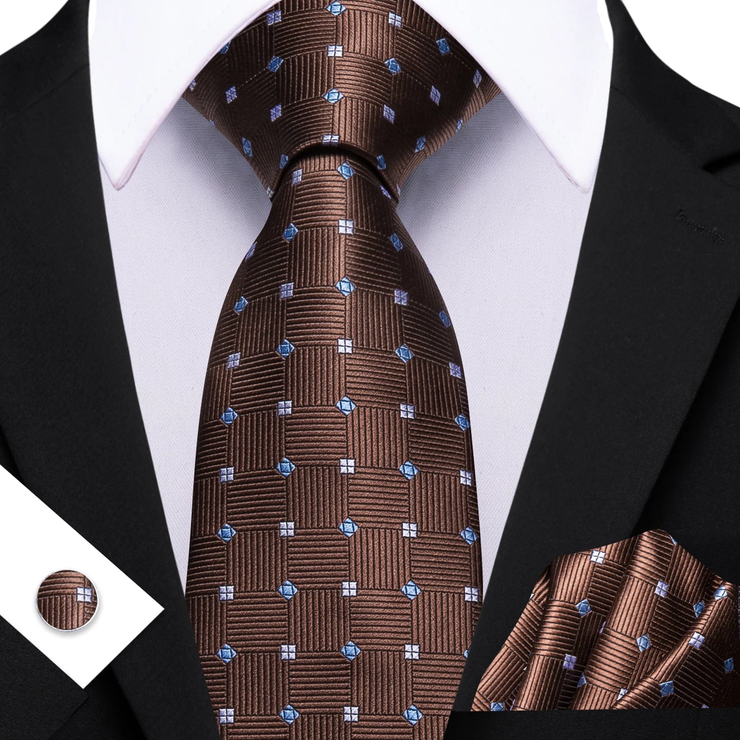 Barry.Wang Jacquard Brown &amp; Gold Men&