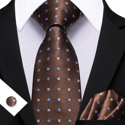 Barry.Wang Jacquard Brown &amp; Gold Men&