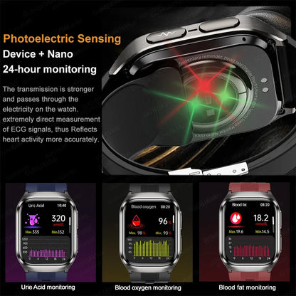 2026 New Upgrade AI Diagnostic  Airbag  Precise Blood Pressure Health SmartWatch Uric Acid ECG Blood lipids Smartwatch Men Women