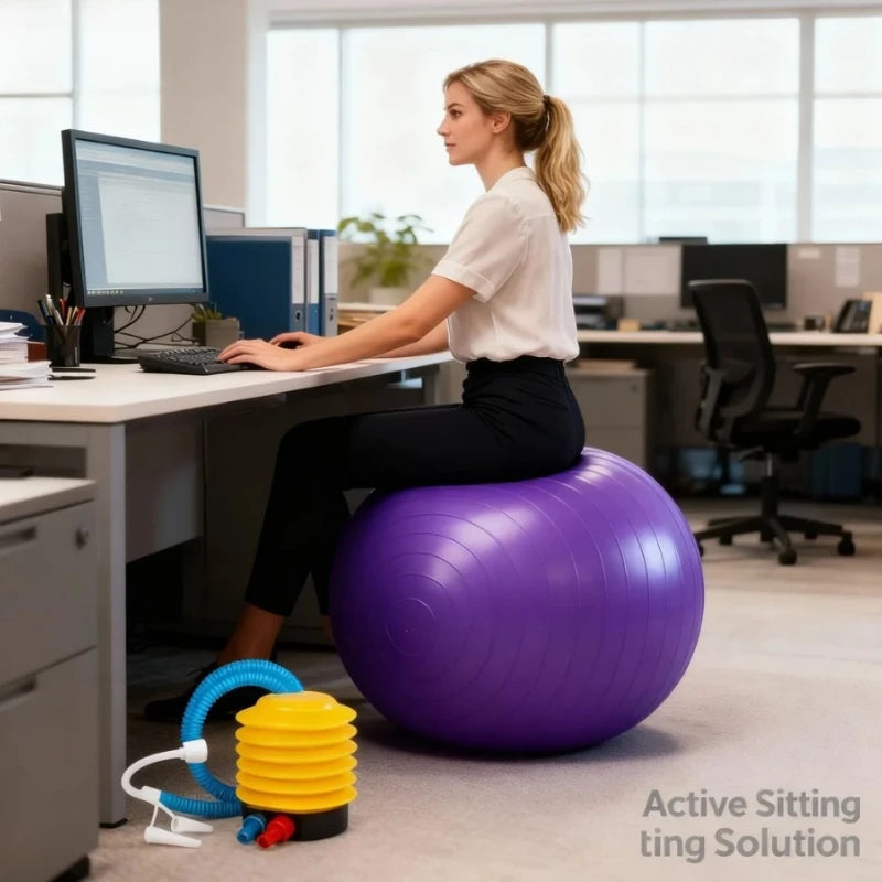 Heavy-duty fitness ball with pump - Super large inflatable yoga ball, large fitness ball, yoga fitness ball, fitness equipment