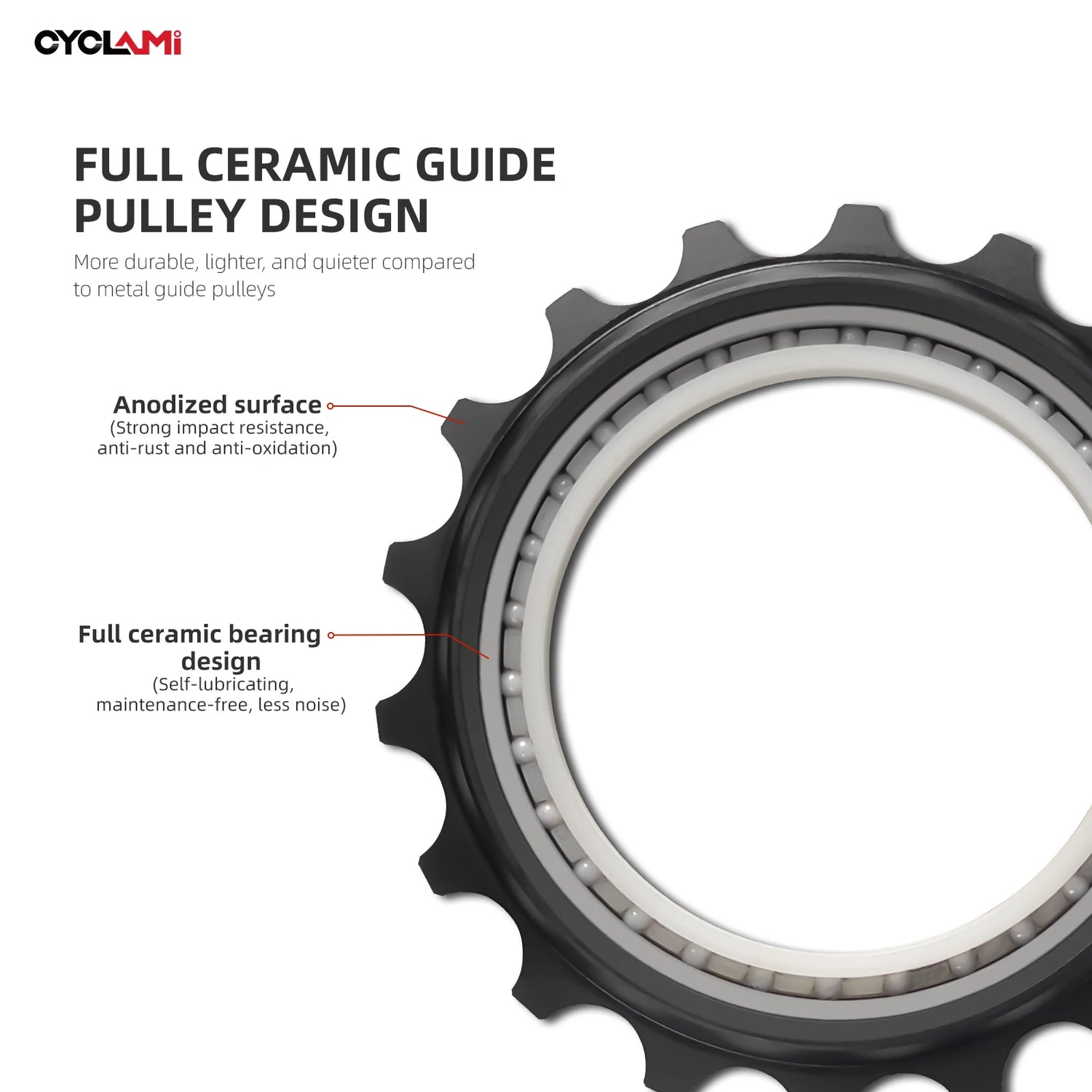 CYCLAMI 18T Bicycle Jockey Wheel Rear Derailleur Ceramic Pulley Bike Guide For AXS RED Road Bike L-TWOO ERX ER9 R9 R7