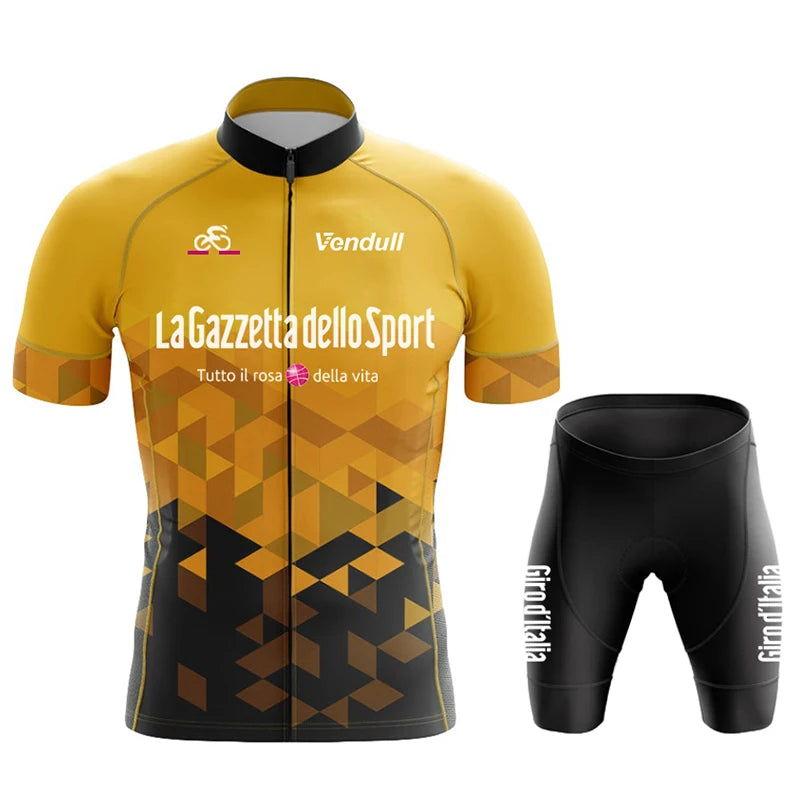 Tour De Italy Cycling Jersey Set for Men, Short Sleeve, Breathable, MTB Bike Clothing, Uniform Suit, Summer, 2024