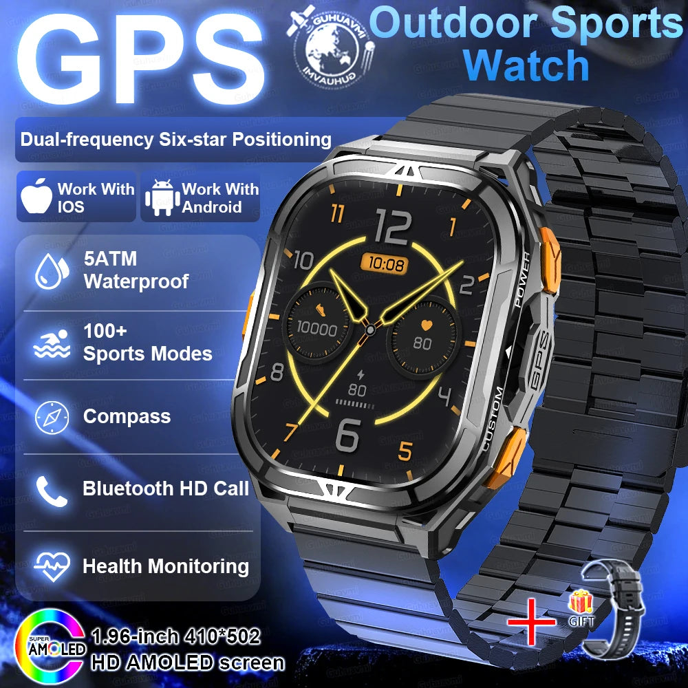 Outdoor TREX3 Smartwatch GPS 10ATM Waterproof Compass Altimeter 530mAh Battery Bluetooth Call Men Sports Smart Watch GUHUAVMI