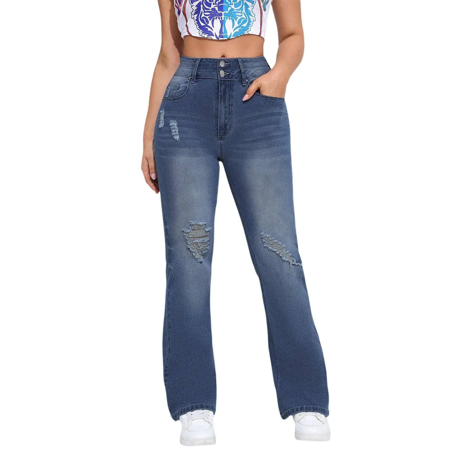Flared Jeans For Women Bell Bottom Jeans For Women Straight Leg Jeans For Women Plus Size Work Pants Baggy Jeans Pantalones Muje