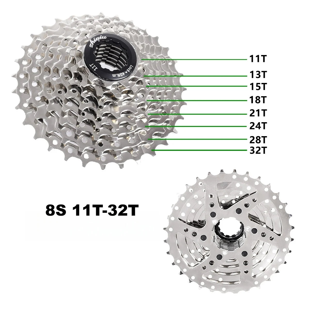 Bike Freewheel,Bicycle Cassette Freewheel 8S(11T-32T)/9S(11T-36T)/10S(11T-42T)/11S(11T-46T)/12S(11T-52T),Cycling Parts