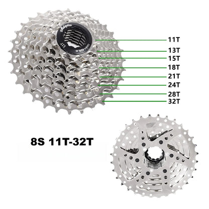 Bike Freewheel,Bicycle Cassette Freewheel 8S(11T-32T)/9S(11T-36T)/10S(11T-42T)/11S(11T-46T)/12S(11T-52T),Cycling Parts