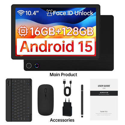 Android 15 Tablet 10.4 Inch 8-Core Processor 16GB RAM 128GB ROM 1TB TF Card Expand 5G/2.4G WiFi 5MP+8MP Camera Tablet Bundle