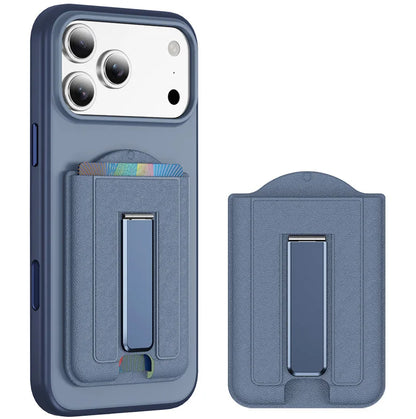 for Magsafe Magnetic Pu Leather Wallet Stand Credit Card Holder for iPhone 17 Air ProMax Anti-theft Swipe Fold Stand Card Holder