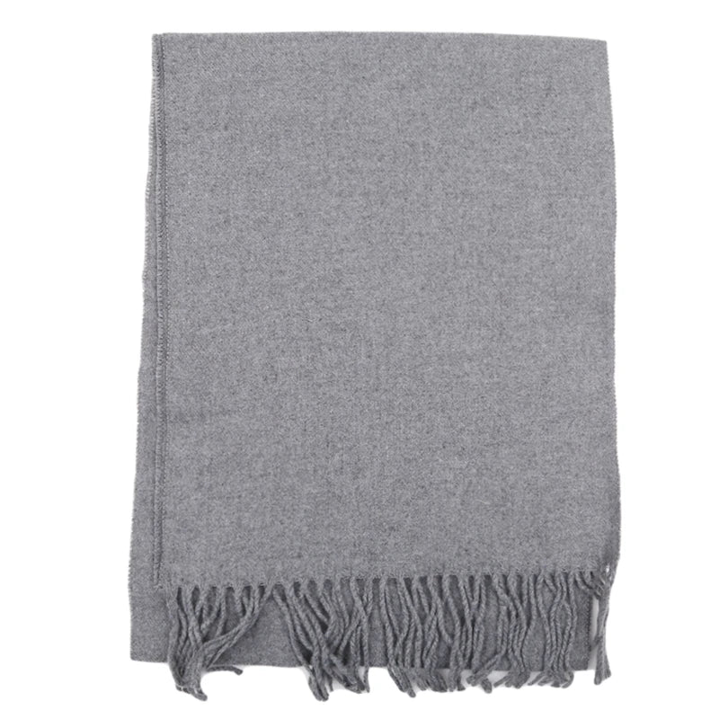 Tassel Scarfs Imitation Cashmere Men Solid Color Fashions Winter Warmth Windproof Thickened Elongated Scarf Women&