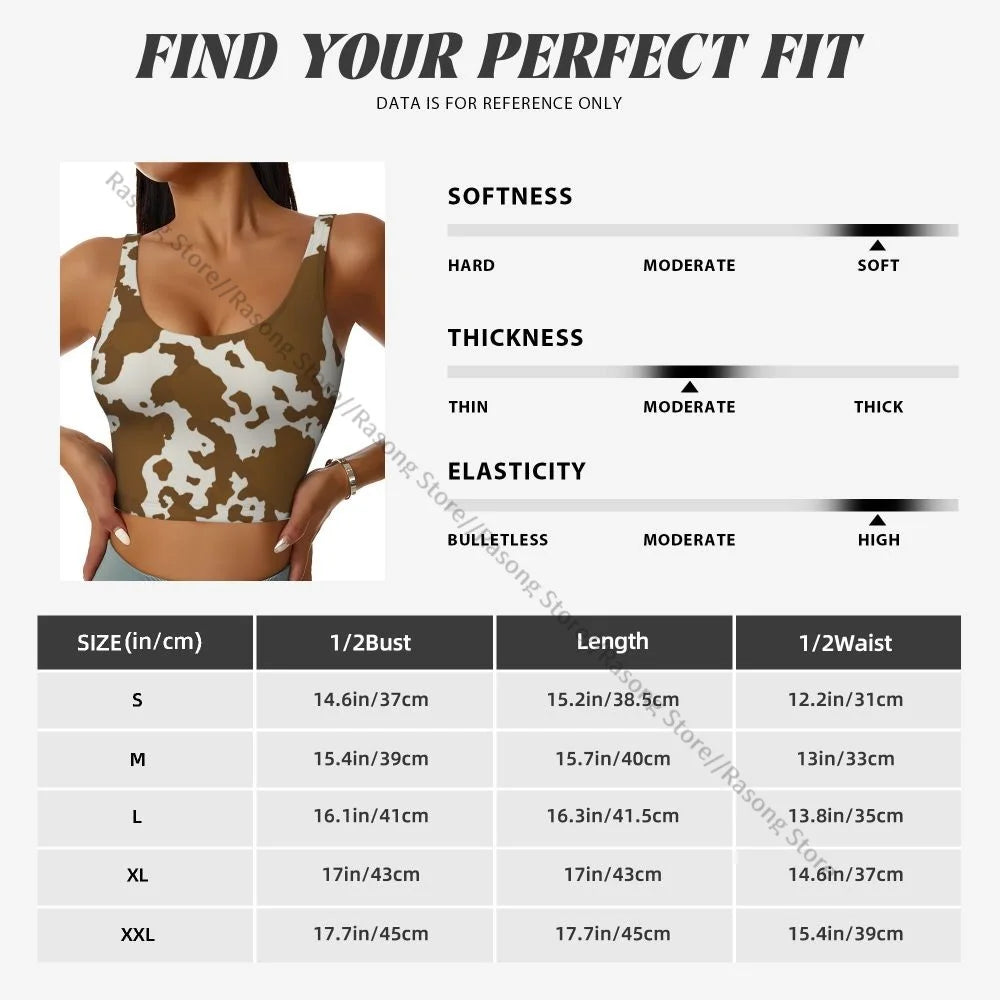 Women Sexy Sports Vest Cow Domestic Pattern Female Streetwear Sport Lingerie Tee Crop Top