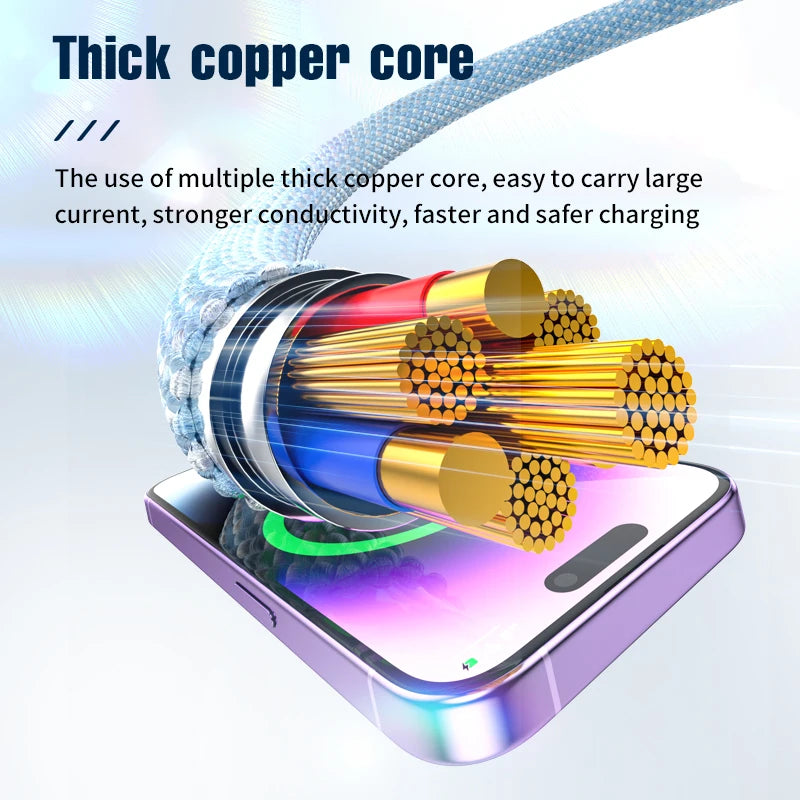 Two Tow Three 100w Braided Fast Charge Data Cable Pd For Mobile Phone Tablet Fully Compatible With Huawei Xiaomi Multi Interface