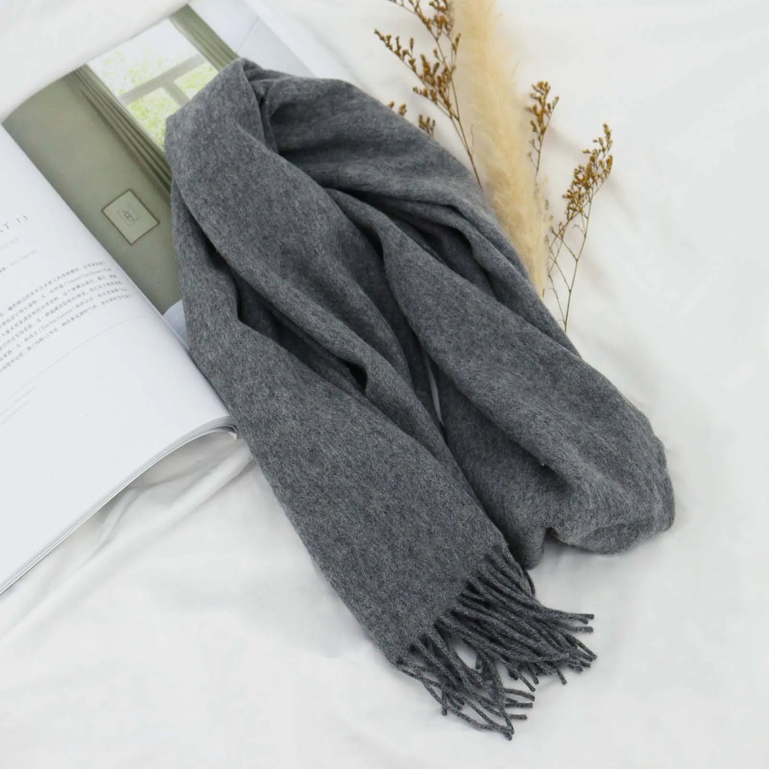 High Quality Solid Color 100% Wool Scarf Men&