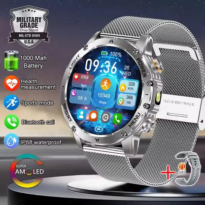 T-Rex 3 Military Grade 1000mAh Battery Smart Watch IP68 Waterproof GPS Bluetooth call AMOLED HD Men Sports 2026 New Smartwatch