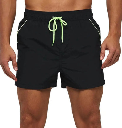 Men Summer Swim Shorts Swimwear Trunks Swimsuits Quickly Dry Surf Beach Board Elastic Waist Swim Pants Surffing Shorts with Mesh