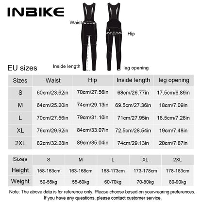 INBIKE Winter Cycling Bib Pants Thermal Fleece Men&