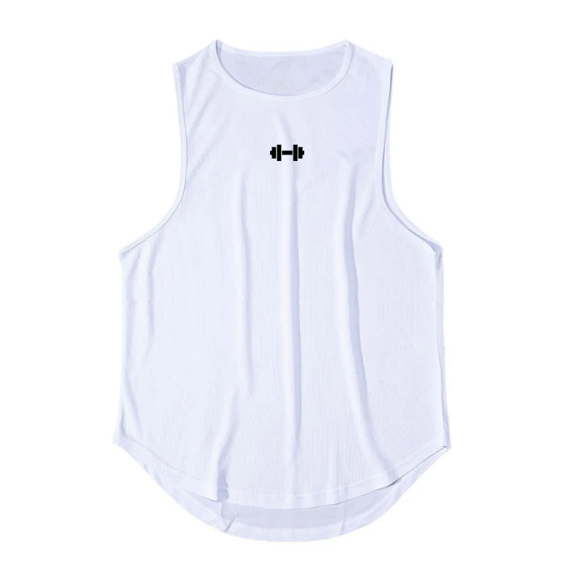 Summer Tank Top Mens Gym Fitness Training Clothing Quick Dry Silm Fit Bodybuilding Sleeveless Shirts Men Fashion Basketball Vest
