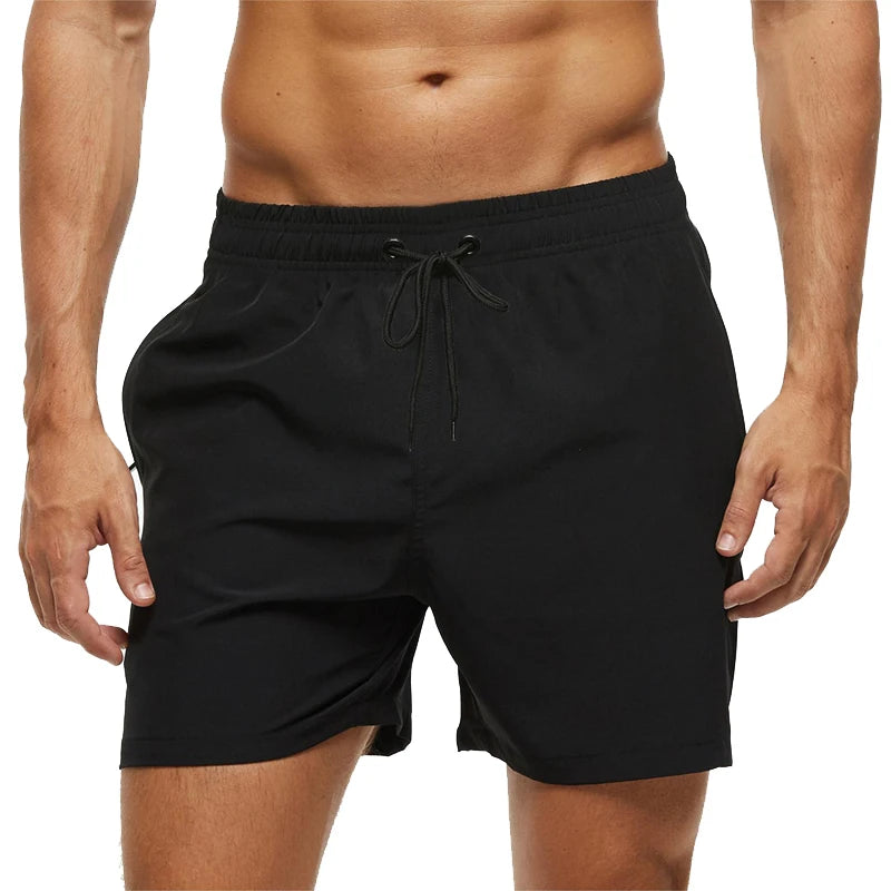 Datifer Summer 2026 Mens Shorts Solid Color Gym Mesh Liner With Zipper Pockets Beach Quick Dry Bermudas Masculina Swimsuits