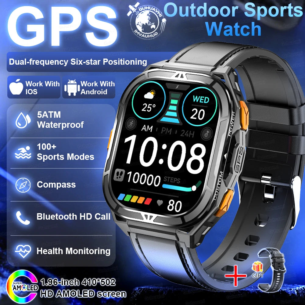 Outdoor TREX3 Smartwatch GPS 10ATM Waterproof Compass Altimeter 530mAh Battery Bluetooth Call Men Sports Smart Watch GUHUAVMI