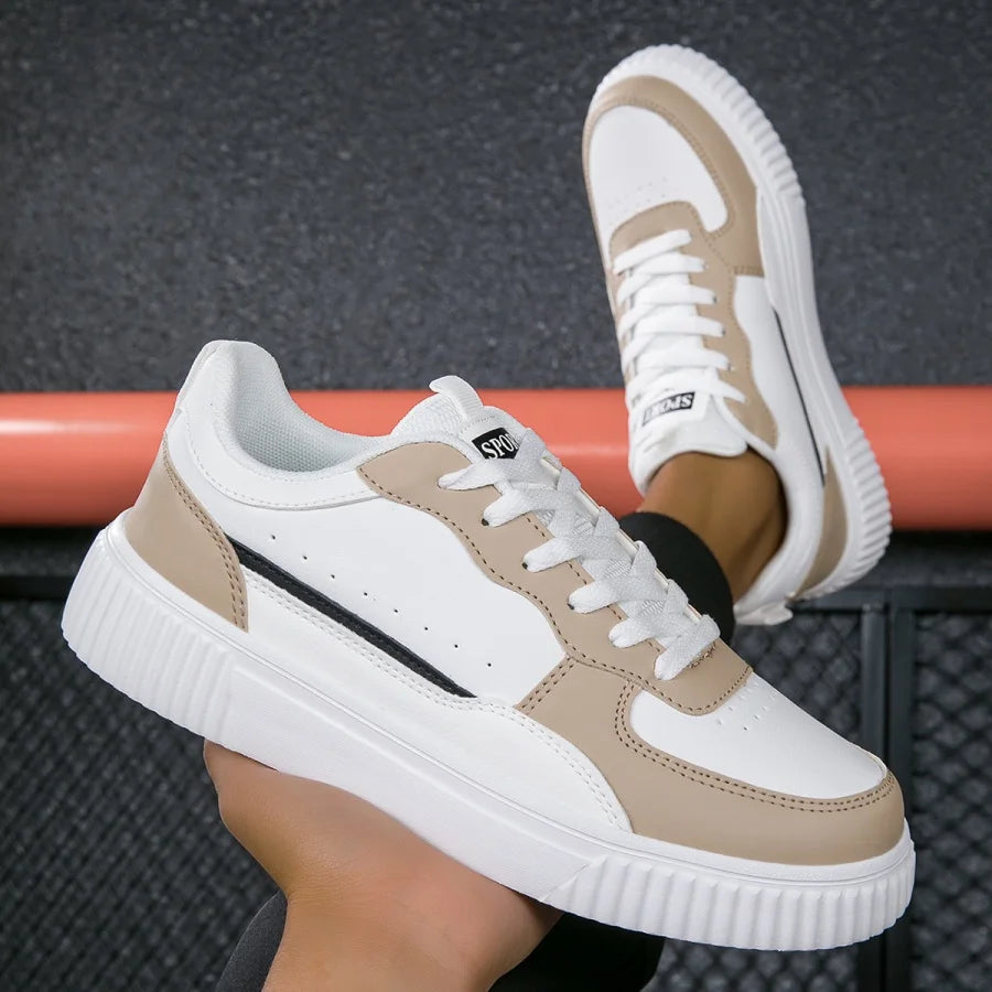 YRZL Mens Sneakers Autumn White Shoes Lightweight Thick Sole Non Slip Skatebaord Shoes Unisex Casual Sports Shoes for Man