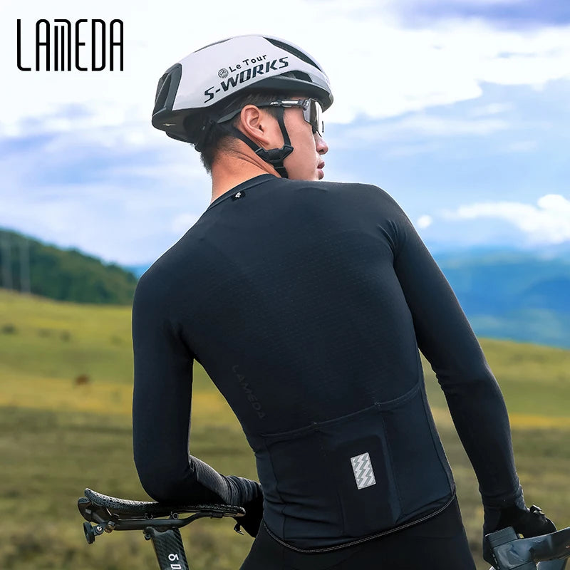 Lameda Cycling Clothes For Men Sweat-wicking Quick-drying Cycling Jersey Man Full Zipper With Pockets Bicycle Clothing