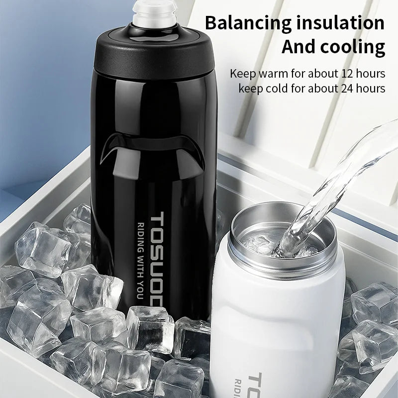 TOSUOD Stainless Steel Insulated Water Cup 550ML 304 Steel Cycling Water Kettle Easy To Carry Keep Warm And Cold Bottle