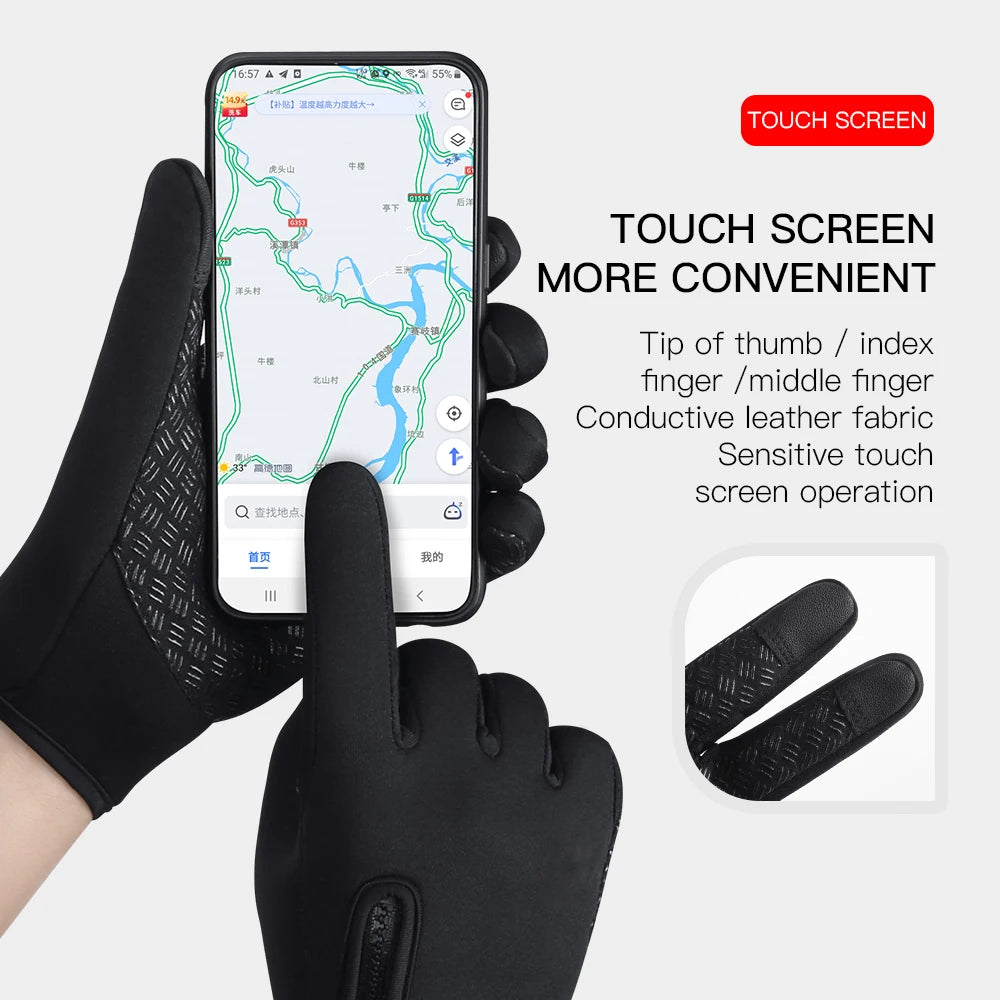 Cycling Gloves Driving Motorcycle Gloves Winter Warm Full Finger Gloves Touchscreen Windproof Non-Slip Cycling Outdoor supplies